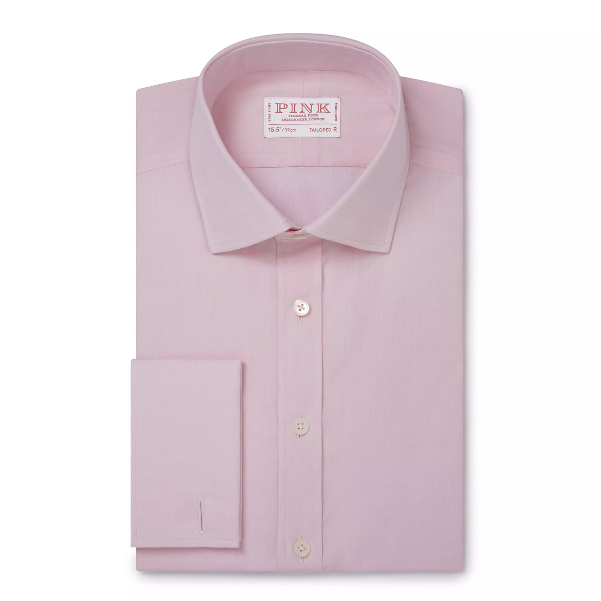 Pale Pink Tailored Fit French Cuff Ramses Poplin Formal Shirt