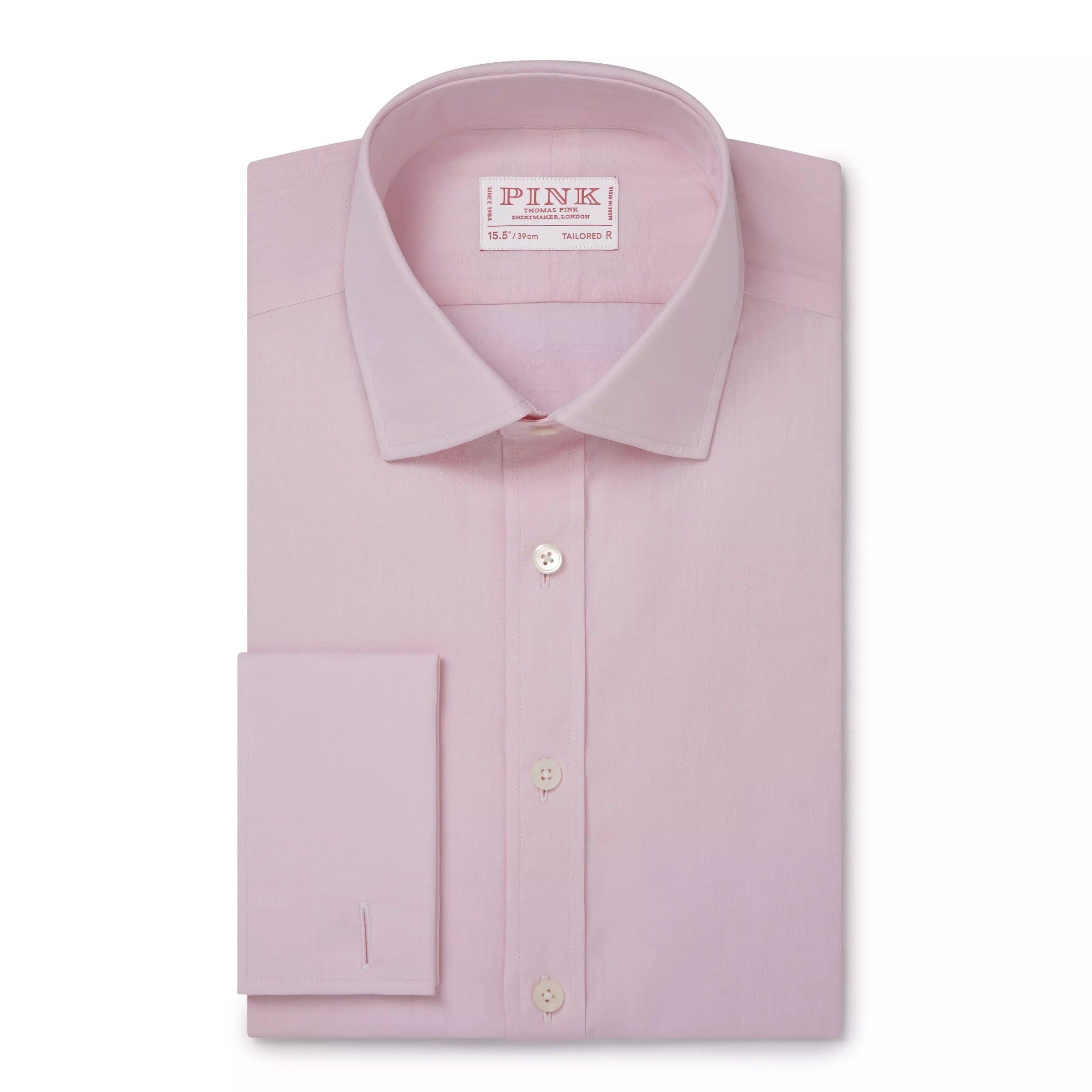 Pale Pink Tailored Fit French Cuff Ramses Poplin Formal Shirt