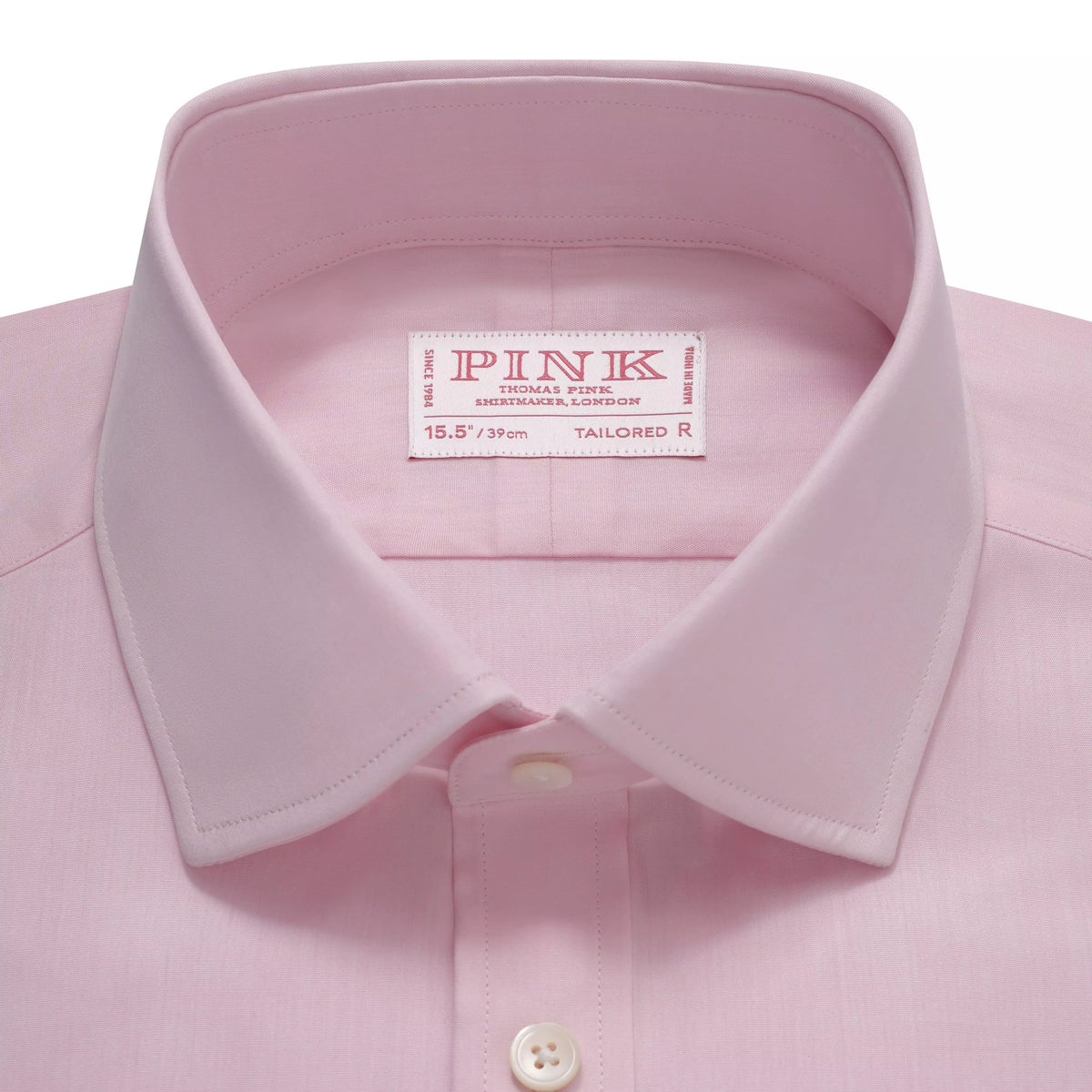 Pale Pink Tailored Fit Essential Double Cuff Poplin Formal Shirt - Long / 18 Pale Pink Tailored Fit Essential Double Cuff Poplin Formal Shirt - Long / 18
