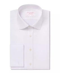 White Tailored Fit French Cuff Poplin Dress Shirt