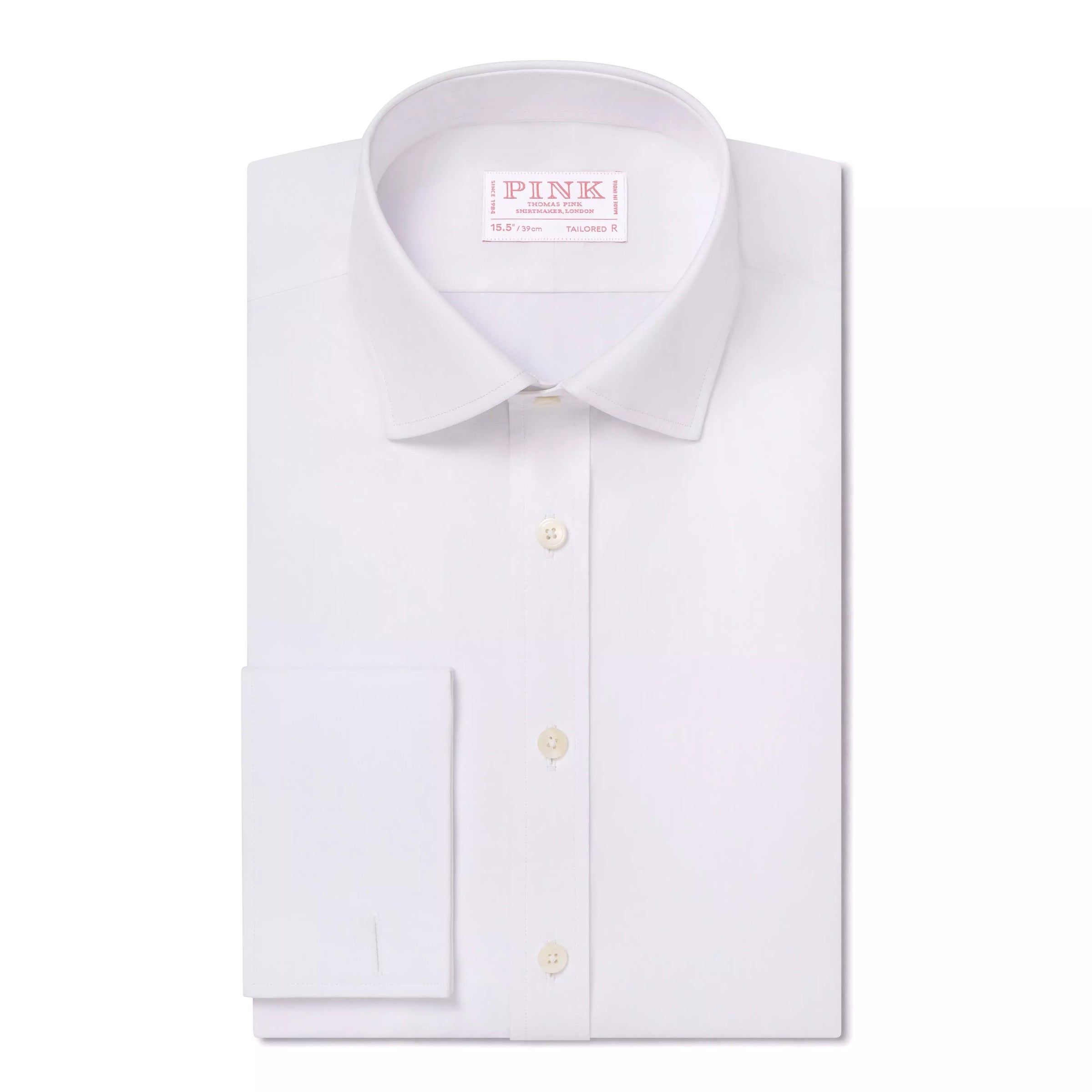 White Tailored Fit French Cuff Poplin Dress Shirt