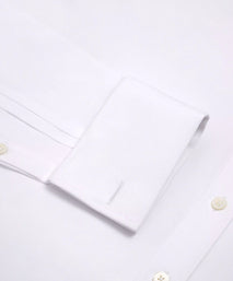 White Tailored Fit French Cuff Poplin Dress Shirt