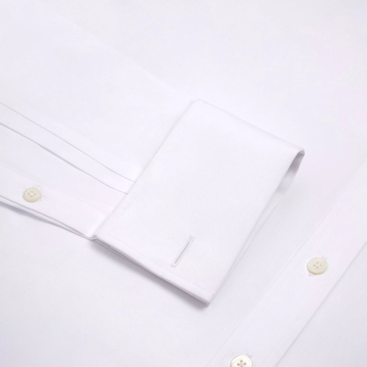 White Tailored Fit French Cuff Poplin Dress Shirt