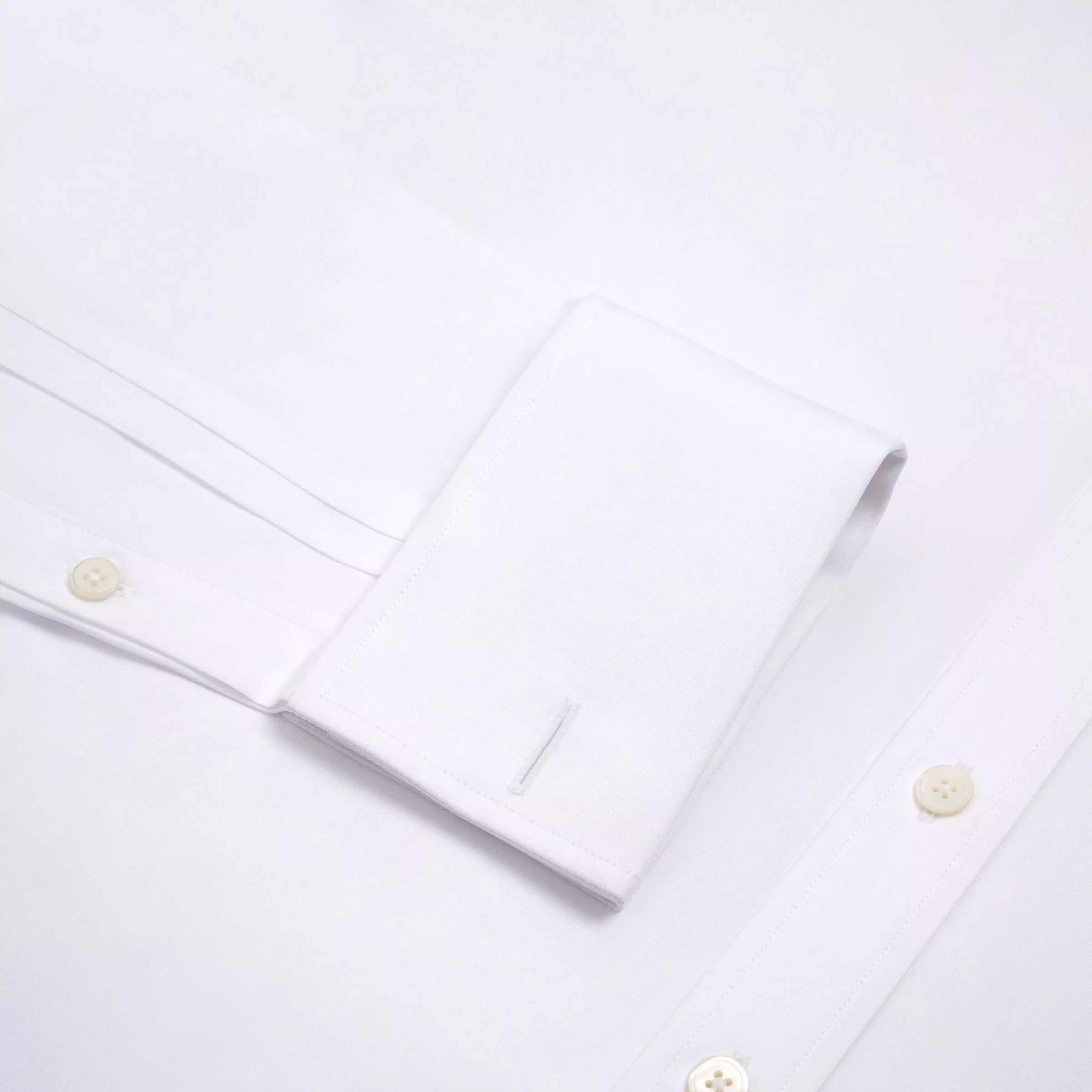 White Tailored Fit French Cuff Poplin Dress Shirt