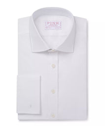 White Classic Fit French Cuff Royal Oxford Dress Shirt