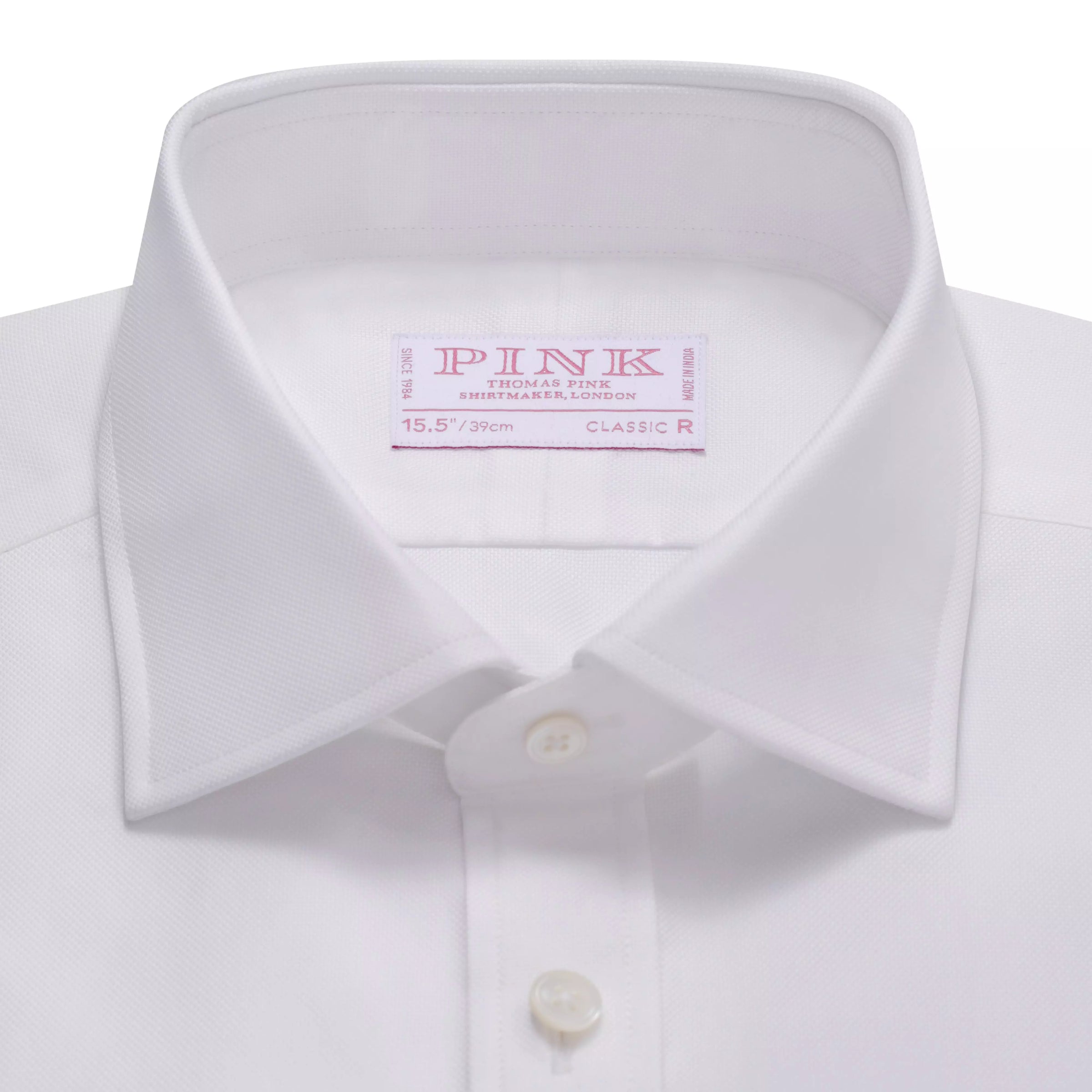 White Classic Fit French Cuff Royal Oxford Dress Shirt