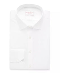 White Classic Fit Royal Oxford Dress Shirt