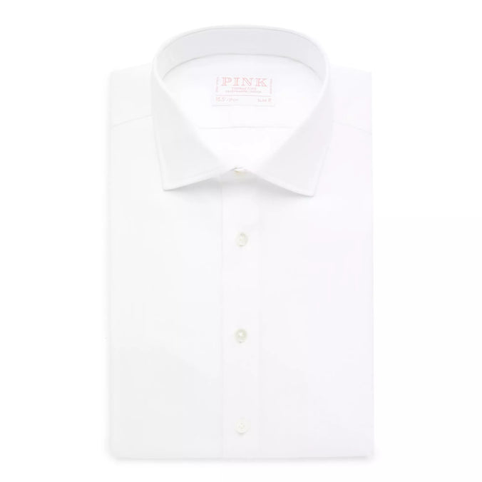 White Classic Fit Royal Twill Dress Shirt