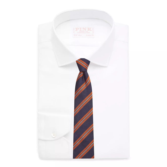 White Classic Fit Royal Twill Dress Shirt