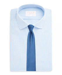 Pale Blue & White Classic Fit Core Poplin Gingham Dress Shirt