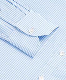 Pale Blue & White Classic Fit Core Poplin Gingham Dress Shirt