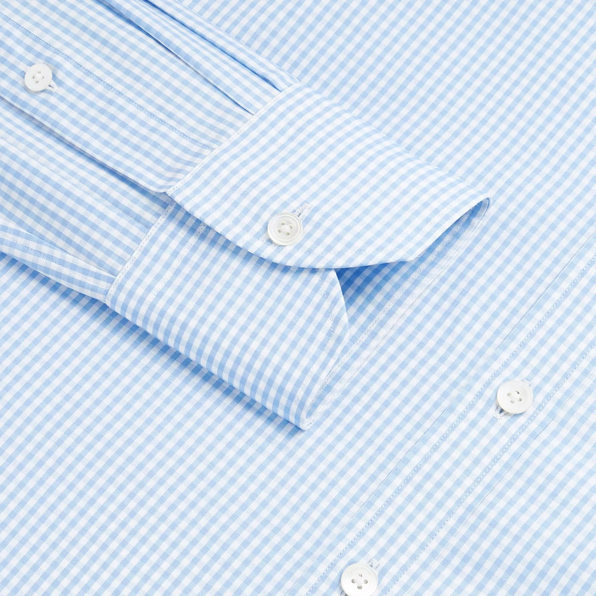 Pale Blue & White Classic Fit Core Poplin Gingham Dress Shirt