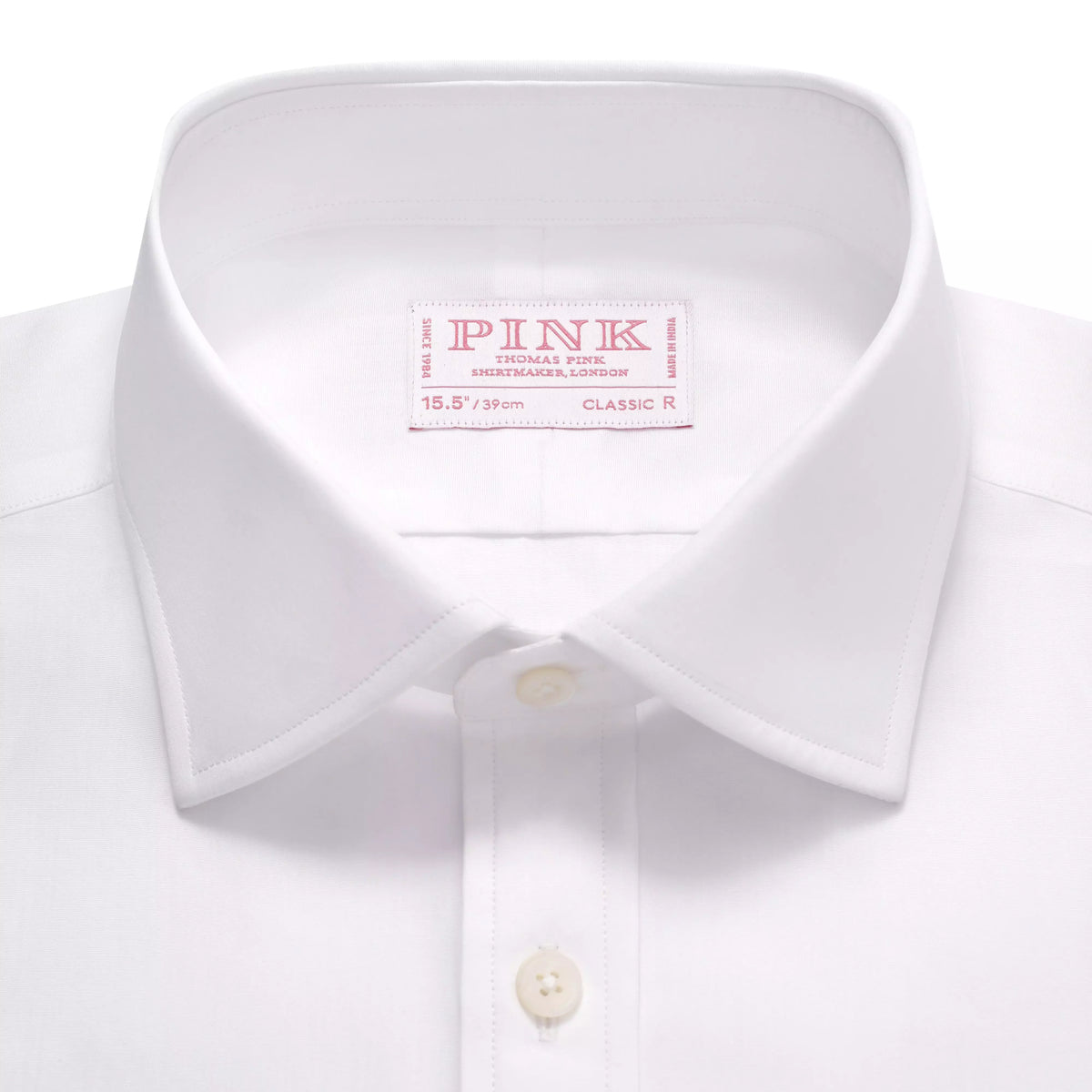 men's white and pink dress shirt Slim Fit Pink & White Bengal Stripe Twill Non-Iron Shirt