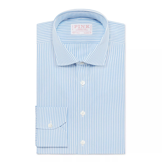 mens pale blue dress shirt Quattro Flex with Semi-Spread Collar Sky 3XL / Sky Blue This Mizzen+Main long Men's Blue Dress Shirts |