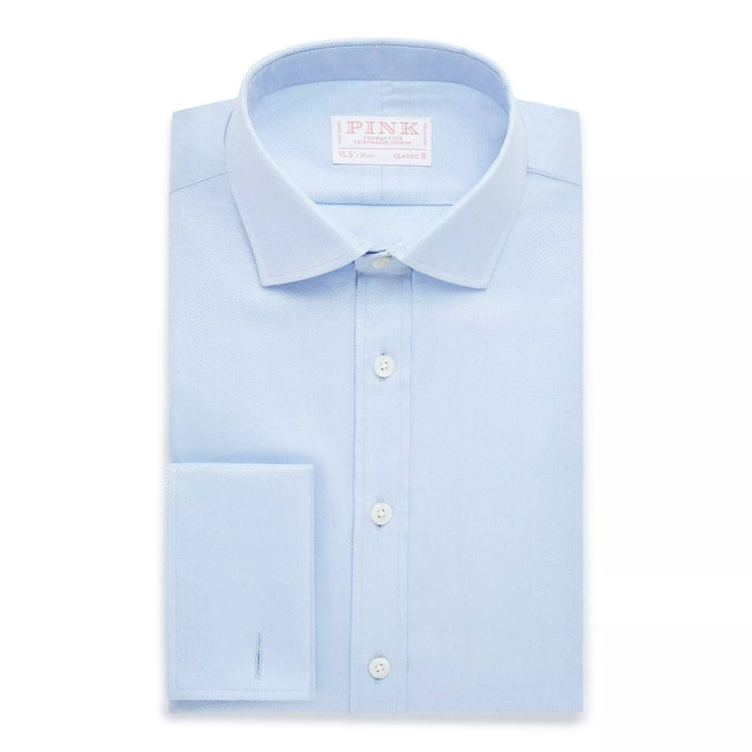 Pale Blue Classic Fit Double Cuff Royal Twill Formal Shirt