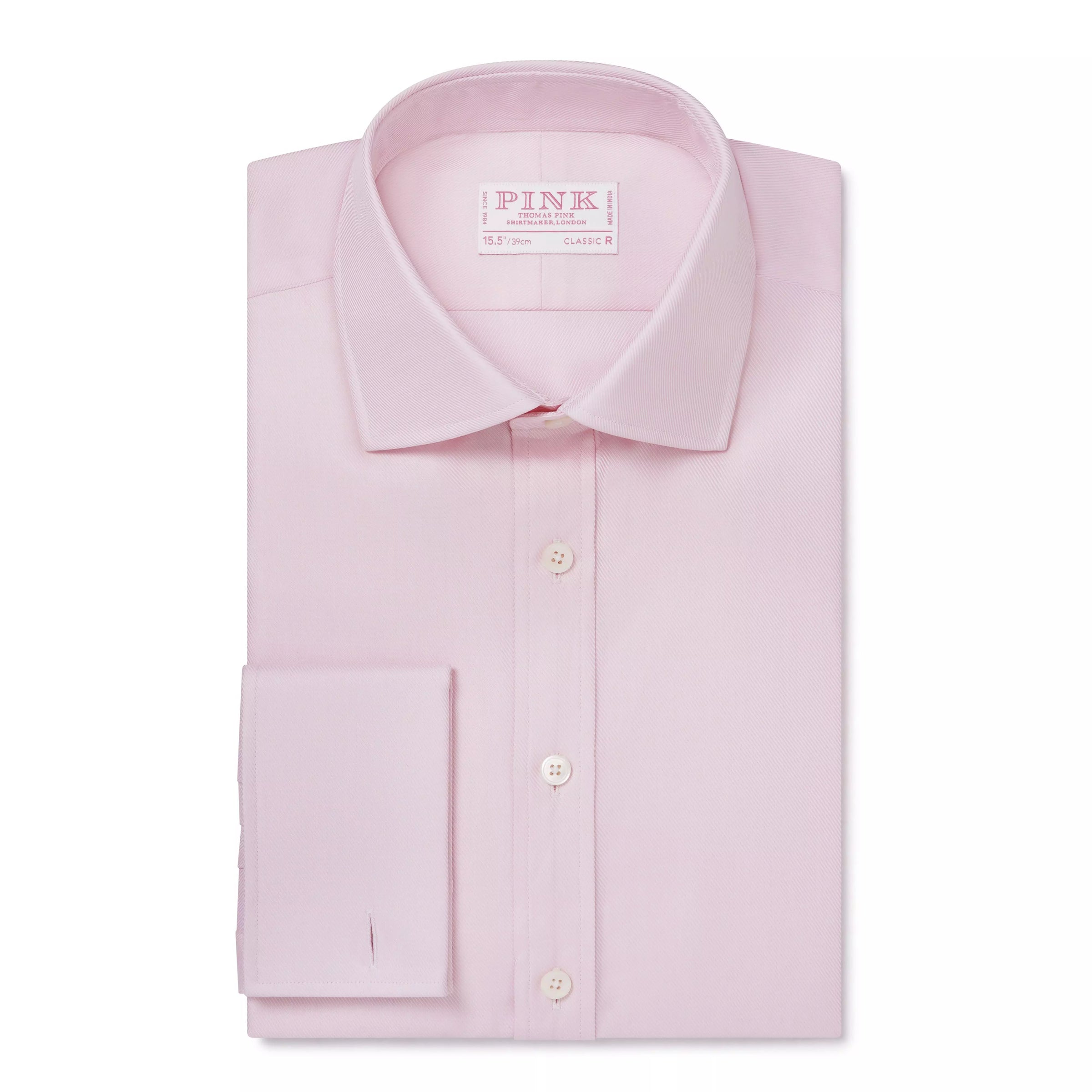 Pale Pink Classic Fit French Cuff Royal Twill Dress Shirt