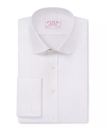 White Classic Fit French Cuff Royal Twill Dress Shirt