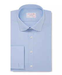 Pale Blue Classic Fit French Cuff Poplin Dress Shirt