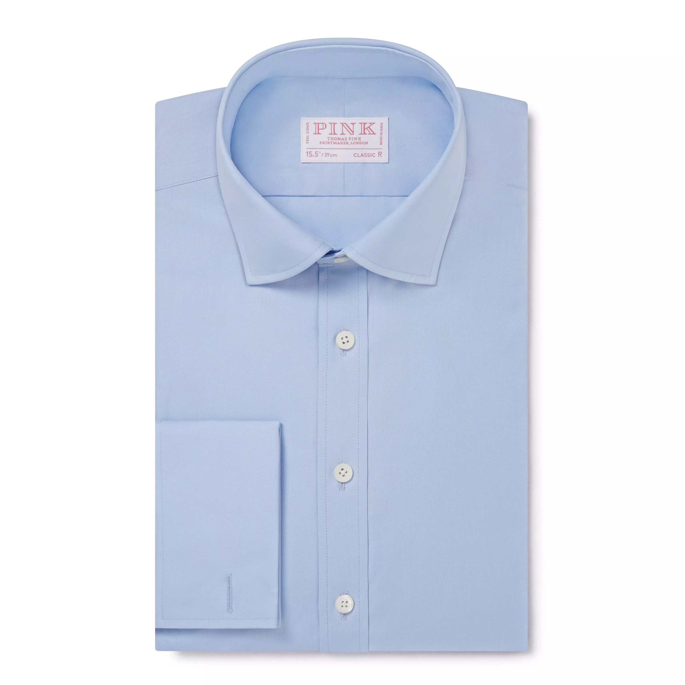 Pale Blue Classic Fit French Cuff Poplin Dress Shirt