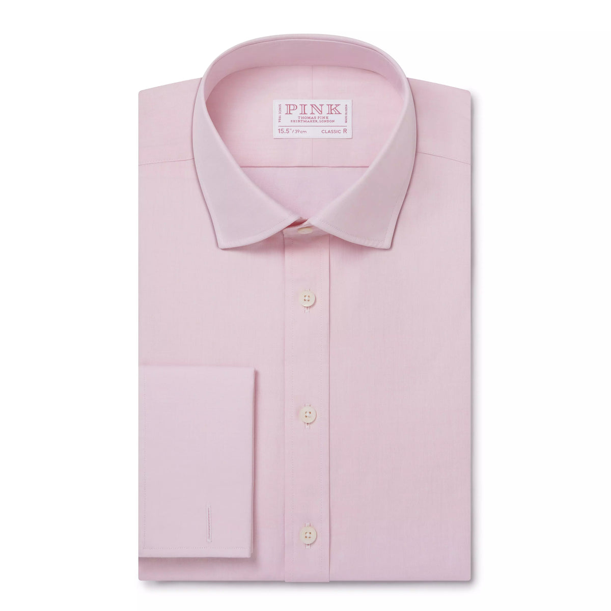 Pale Pink Classic Fit French Cuff Poplin Dress Shirt