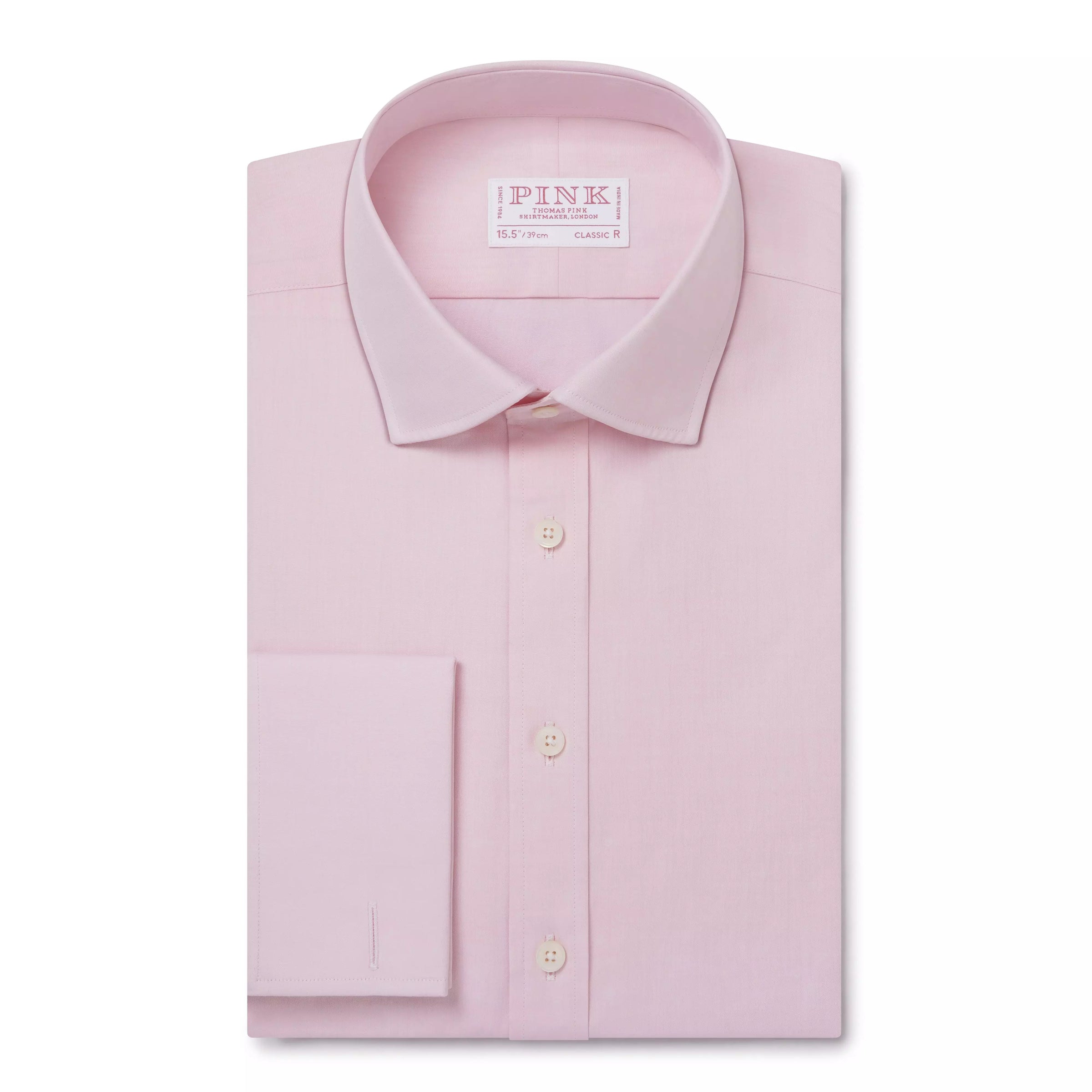 Pale Pink Classic Fit French Cuff Poplin Dress Shirt