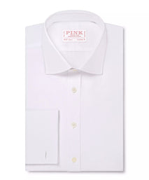 White Classic Fit French Cuff Ramses Poplin Dress Shirt