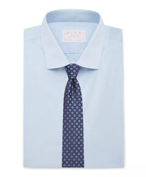 Pale Blue Athletic Fit Stretch Plain Poplin Dress Shirt