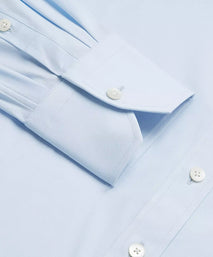 Pale Blue Athletic Fit Stretch Plain Poplin Formal Shirt