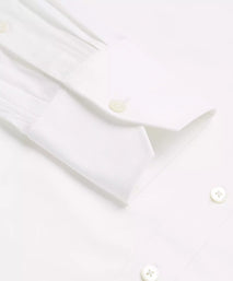 White Athletic Fit Stretch Plain Poplin Dress Shirt