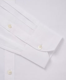 White Athletic Fit Stretch Plain Poplin Dress Shirt