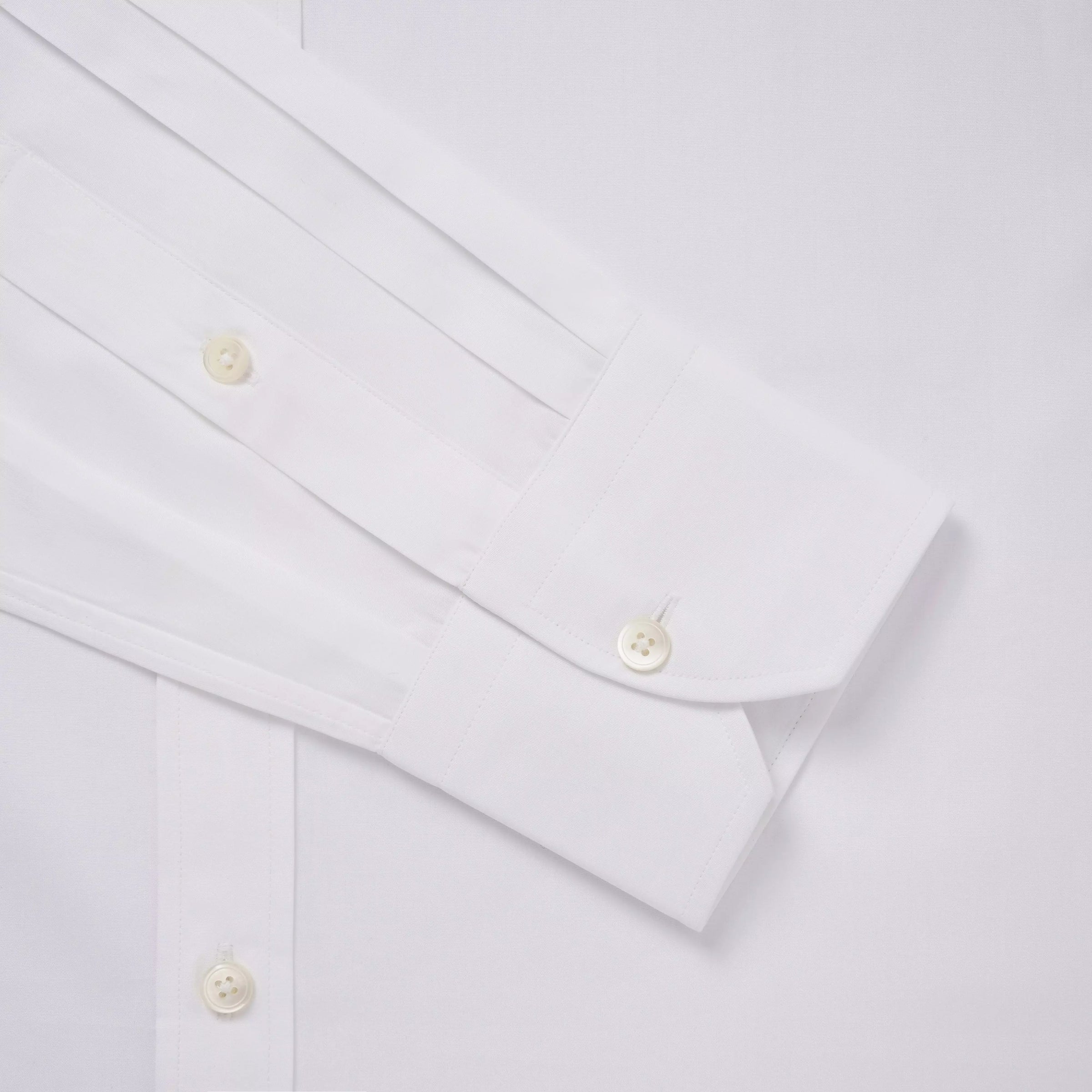 White Athletic Fit Stretch Plain Poplin Dress Shirt