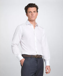 Grey Unfinished Tailored Fit Plain Merino Wool Flat Front Trouser