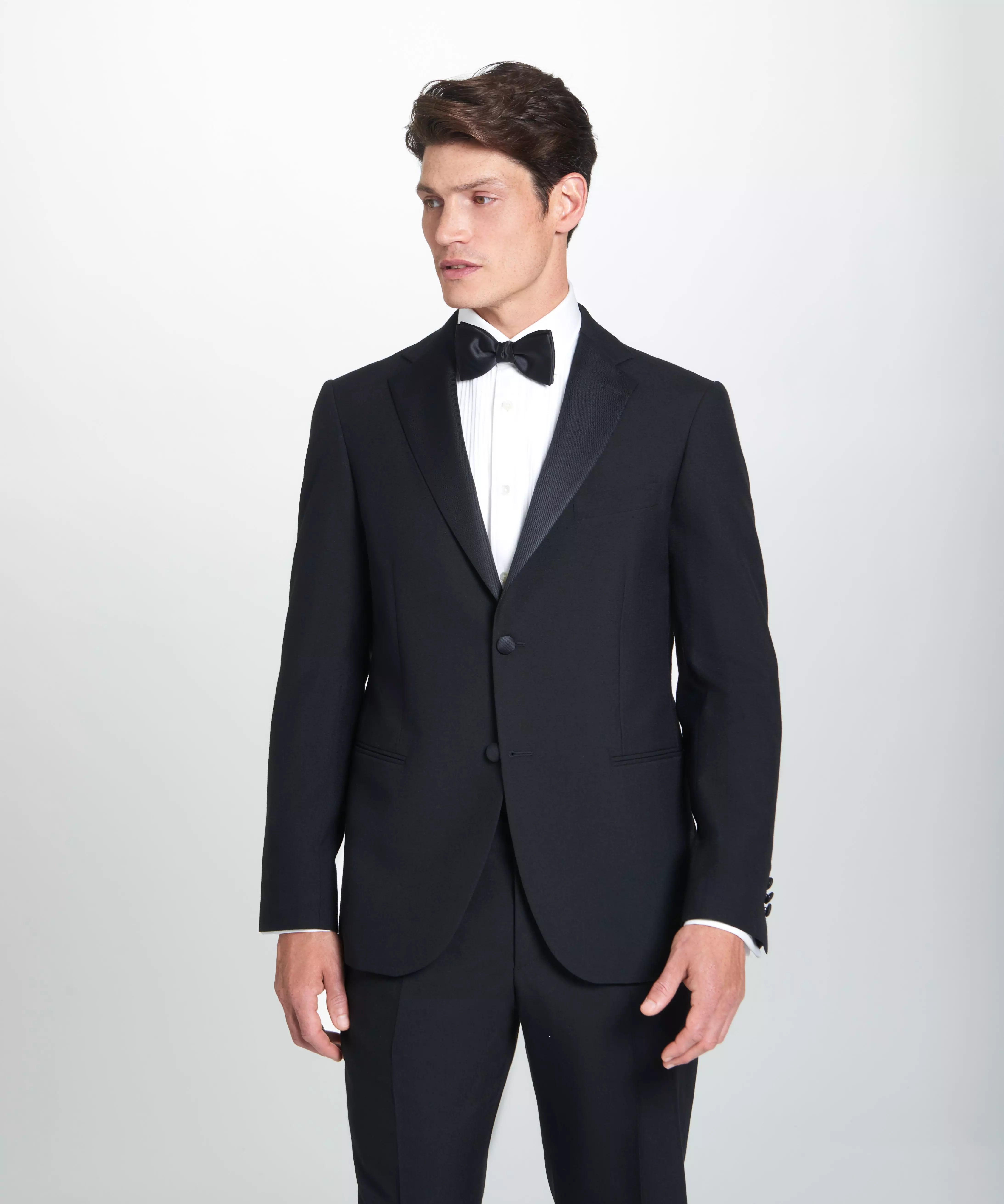 Black Tailored Fit Merino Wool Evening Jacket – Thomas Pink