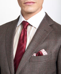 Brown & Neutral Tailored Fit Pow Check Jacket
