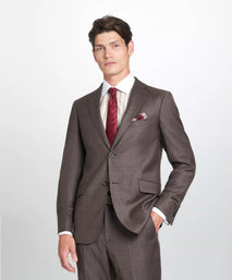 Brown & Neutral Tailored Fit Pow Check Jacket
