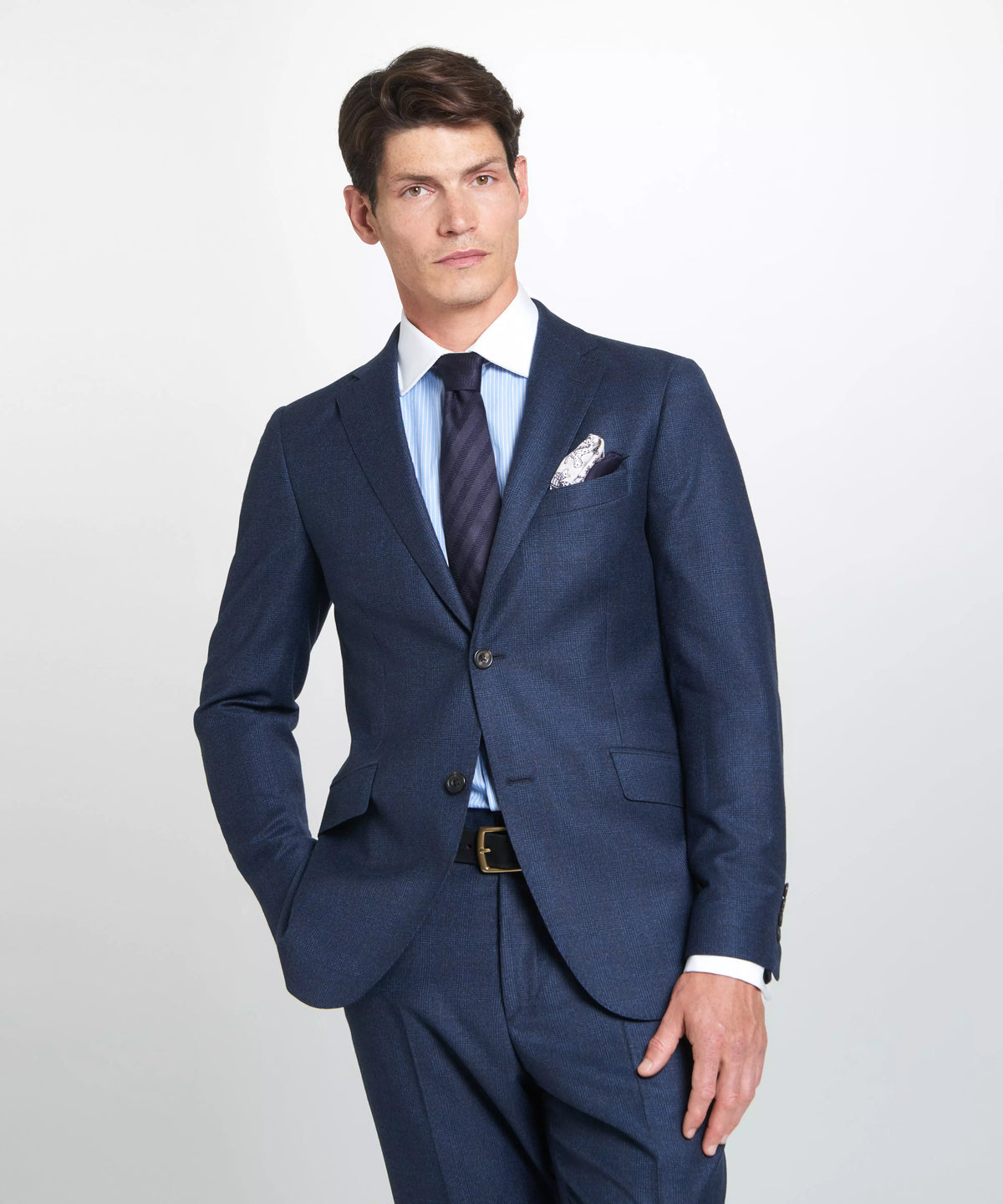 Navy & Neutral Tailored Fit Pow Check Jacket
