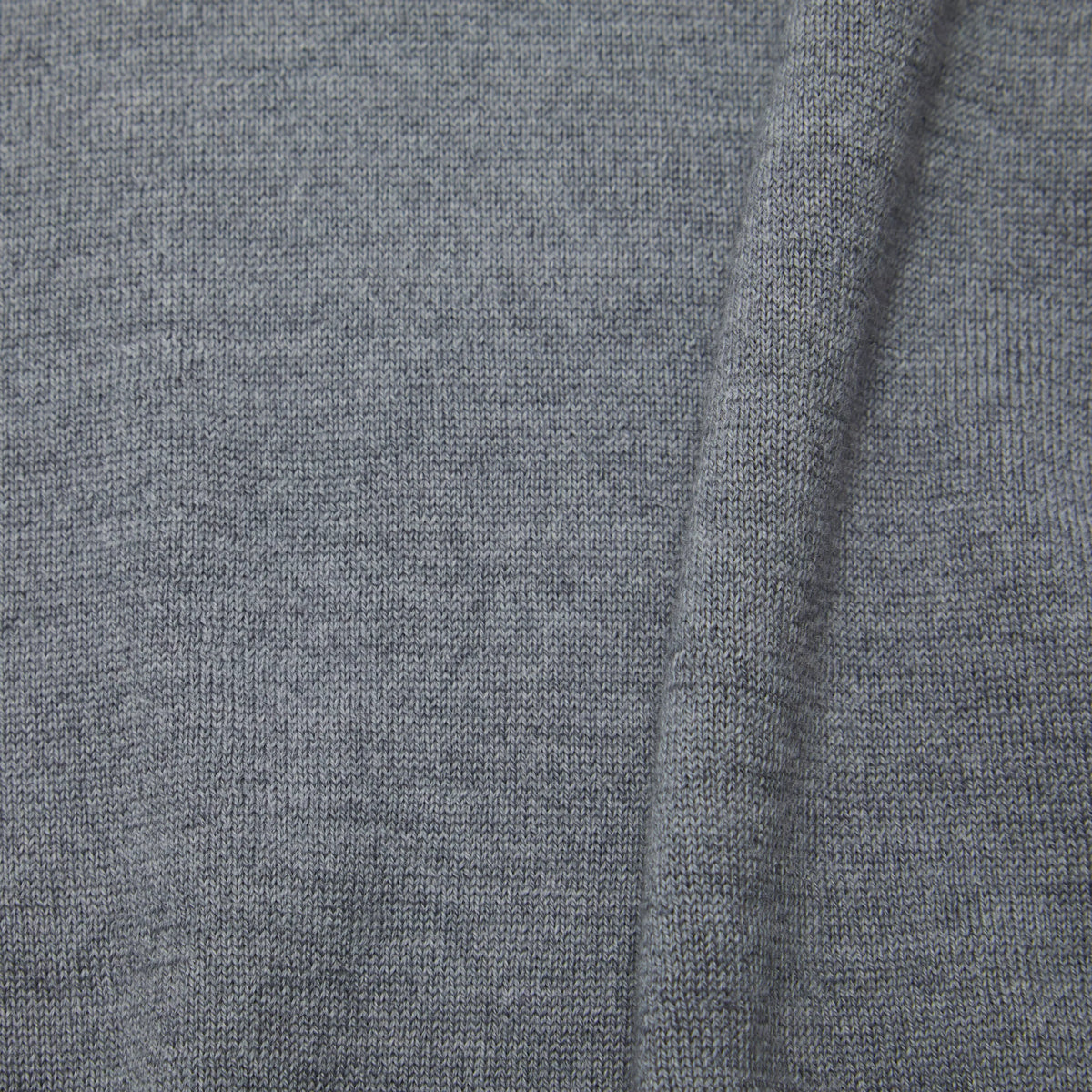 Pale Grey Merino Wool V-Neck Sweater