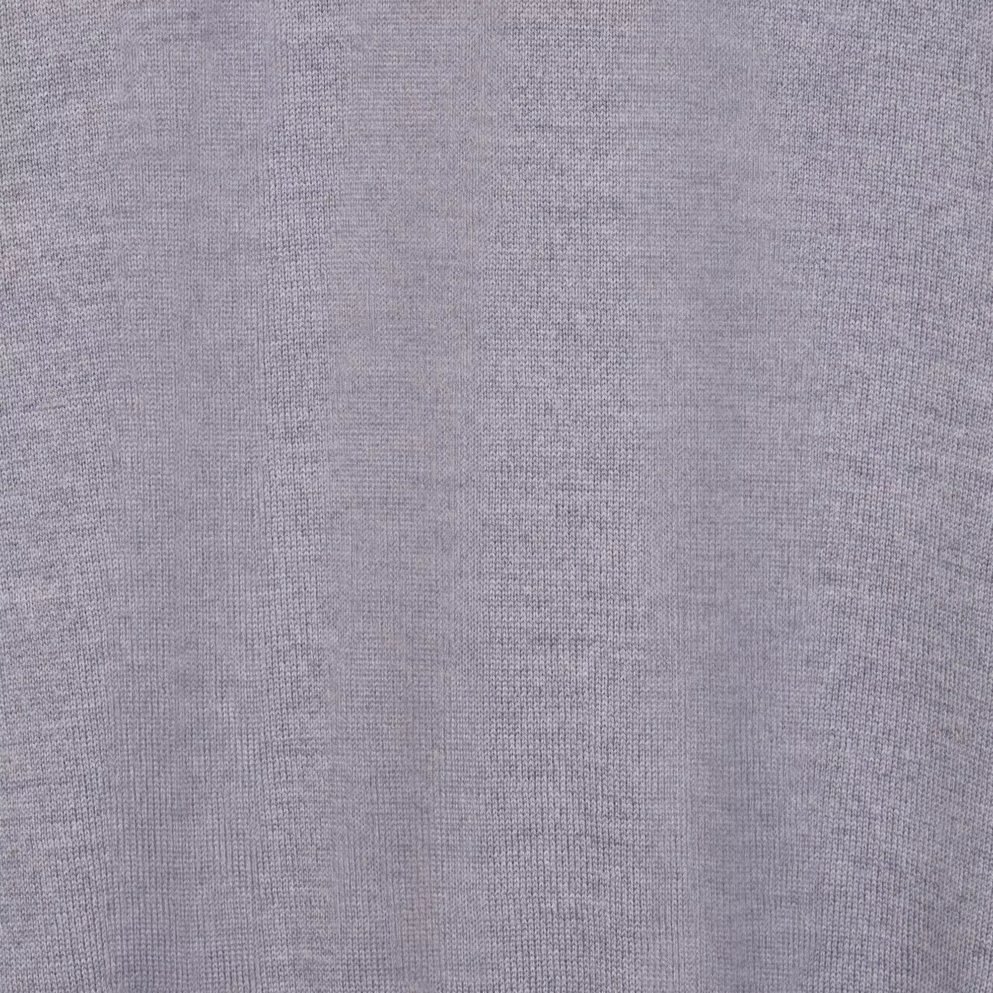 Pale Grey Merino Wool Crew Neck Sweater