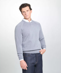Grey Knitted Crew Neck Sweatshirt