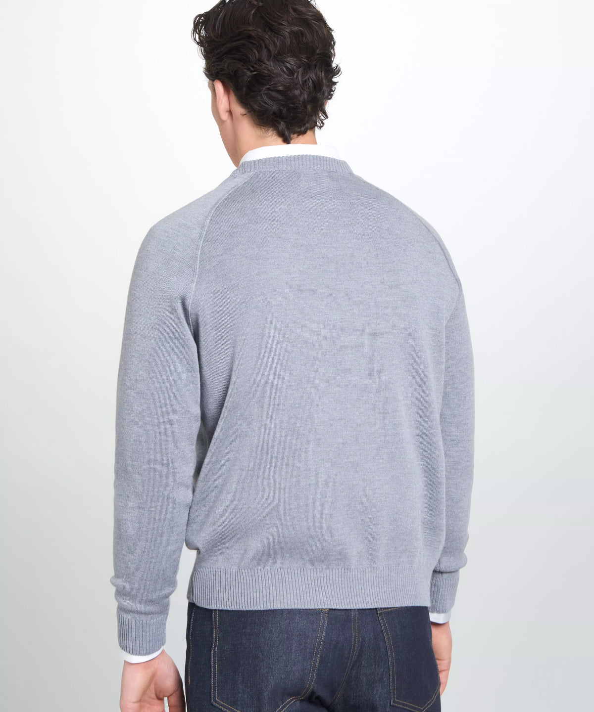 Grey Knitted Crew Neck Sweatshirt
