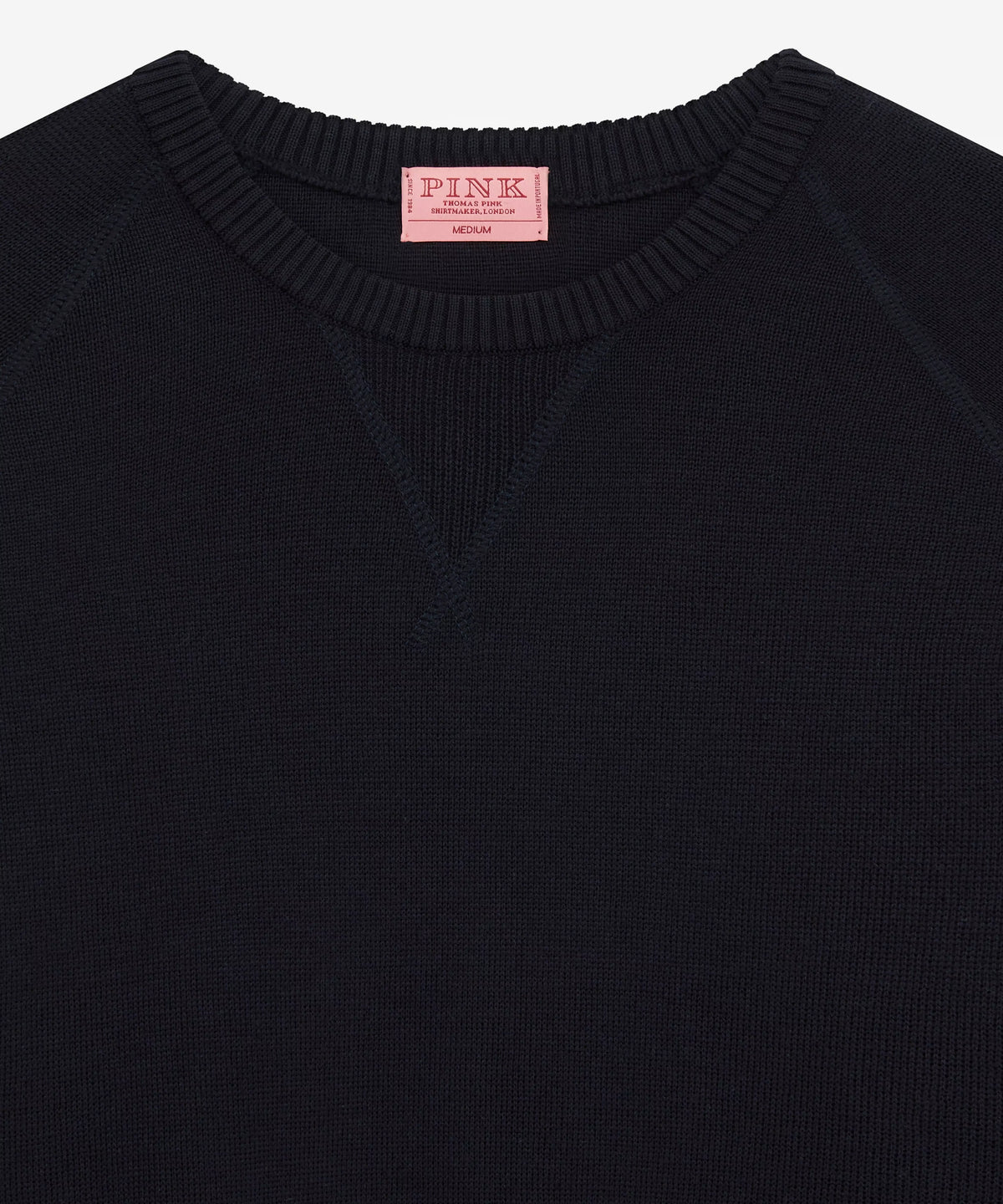 Navy Blue Knitted Crew Neck Sweatshirt