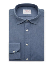 Blue Tailored Fit Smart Casual Brushed Twill Shirt