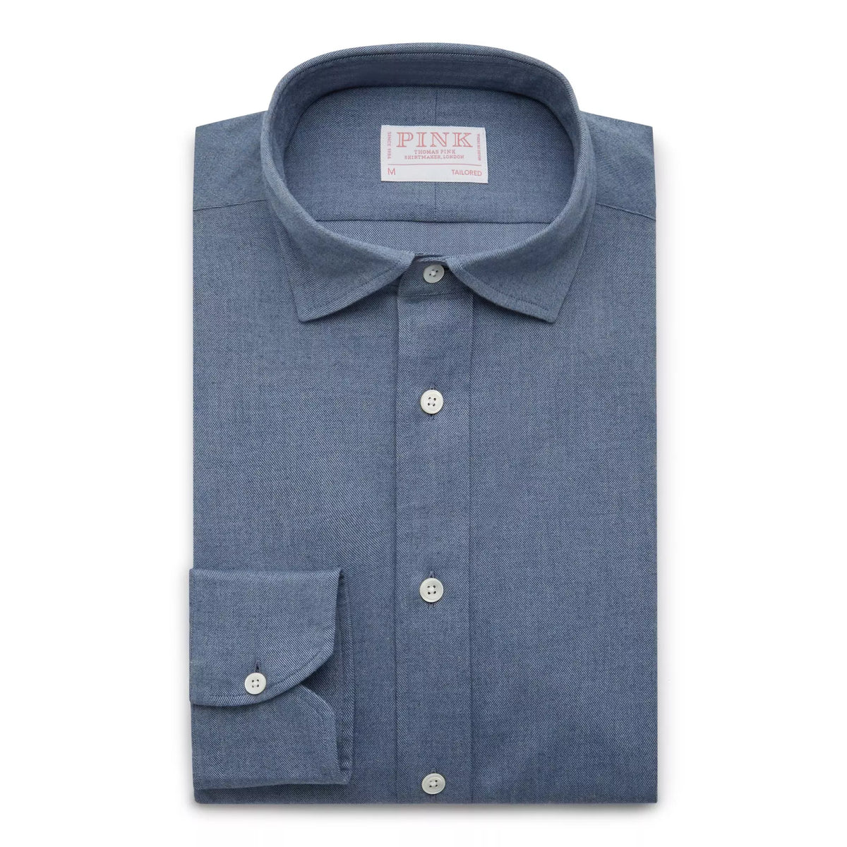 Blue Tailored Fit Smart Casual Brushed Twill Shirt
