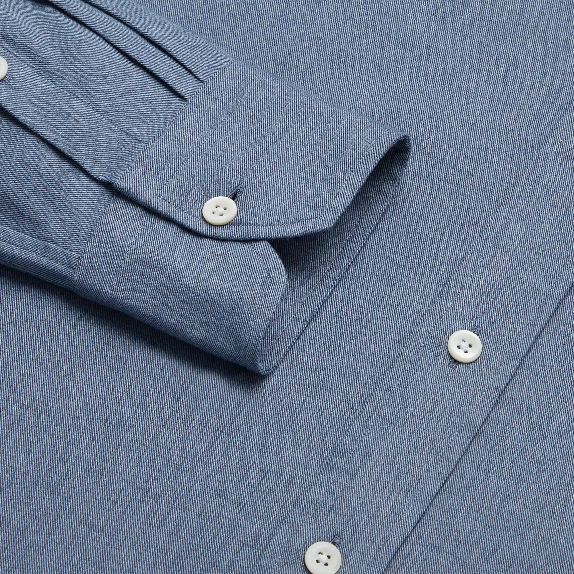 Blue Tailored Fit Smart Casual Brushed Twill Shirt