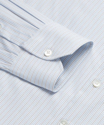 Blue & Brown Slim Fit Alumo Fine Stripe Formal Shirt