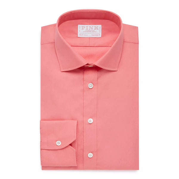 Coral Pink Tailored Fit Superior Solid Plain Dress Shirt – Thomas Pink
