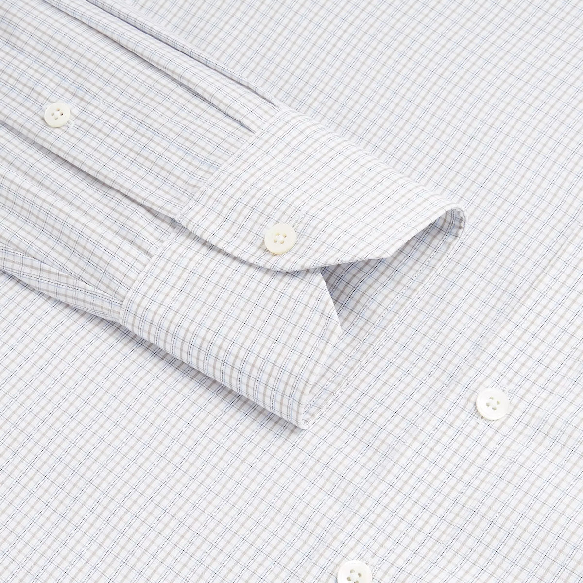 Beige & White Classic Fit Shadow Casual Check Formal Shirt