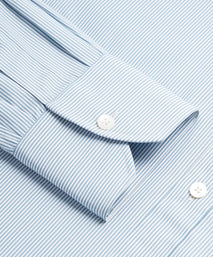 Seas Blue & White Classic Fit Supraluxe Fine Bengal Formal Shirt