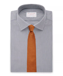 Navy & White Classic Fit Supraluxe Fine Bengal Formal Shirt