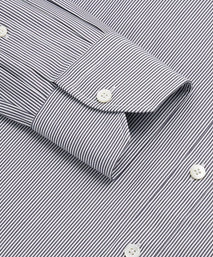 Navy & White Classic Fit Supraluxe Fine Bengal Formal Shirt